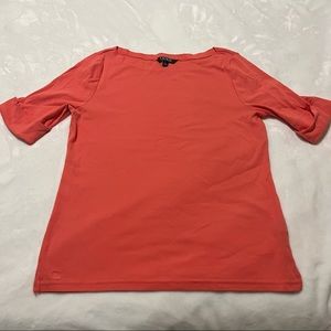 Lauren by RL.  Top with 1/2 sleeves w/ rolled cuff. XL